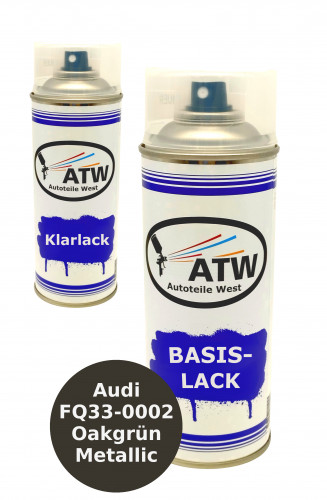 Autolack für Audi FQ33-0002 Oakgrün Metallic +400ml Klarlack Set